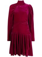Rotate Ruched Velvet Dress - Pink