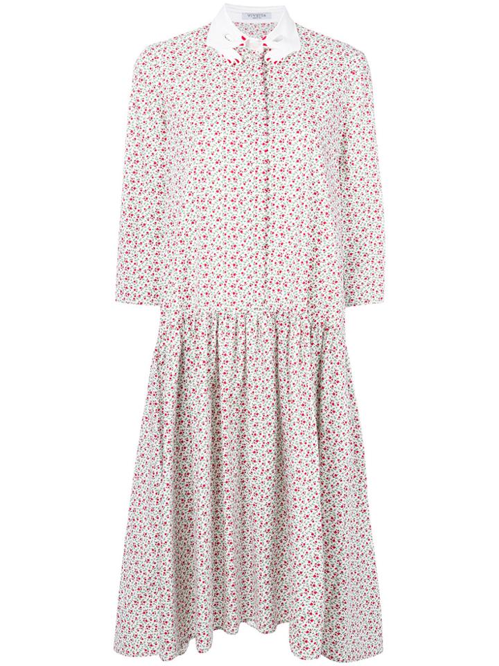 Vivetta Floral Print Shirt Dress - White