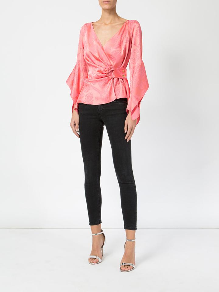 Peter Pilotto Wrap Front Blouse - Pink & Purple