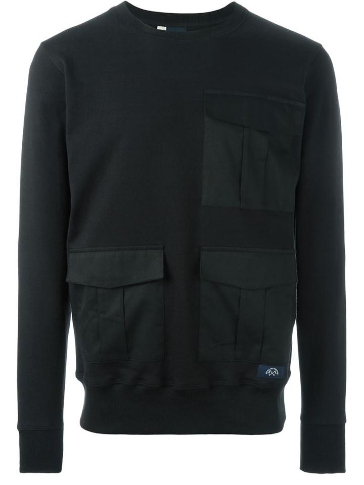 Bleu De Paname Pocket Sweatshirt, Men's, Size: L, Black, Cotton