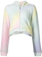 The Elder Statesman Cropped Rainbow Hoodie