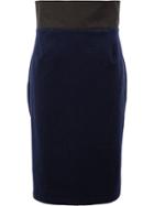 Aganovich Fitted High-waist Skirt - Blue