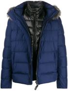 Yves Salomon Army Fur Lined Quilted Jacket - Blue