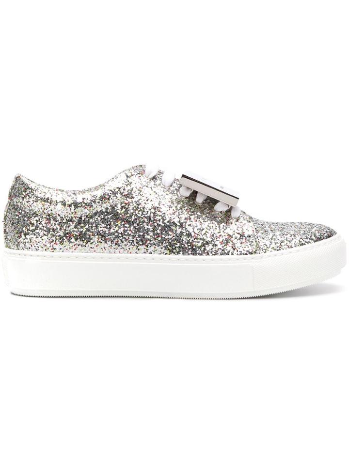 Acne Studios Adriana Spark Glitter Sneakers - Silver