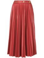 System Pleated Midi Skirt - Red