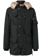 Parajumpers Fur Trimmed Coat - Black