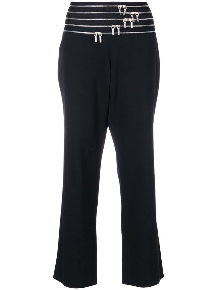 Jil Sander Vintage Zip-embellished Cropped Trousers - Black