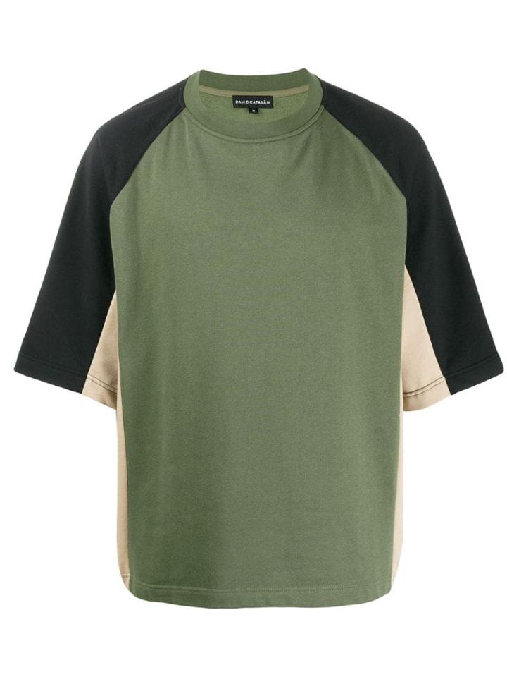 David Catalan Colour Block T-shirt - Green