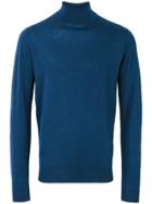 John Smedley Turtleneck Jumper - Blue