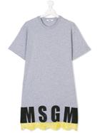 Msgm Kids Lace-trimmed T-shirt Dress - Grey