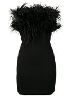 Loulou Tube Dress With Feathers - Black
