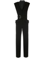 Gloria Coelho Belted Blazer Jumpsuit - Black
