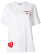 Msgm Broken Heart Print T-shirt - White