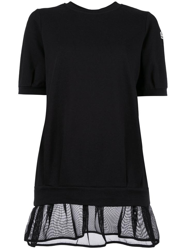 Moncler Mesh Trim Sweatshirt T-shirt, Women's, Size: Small, Black, Cotton/triacetate/nylon