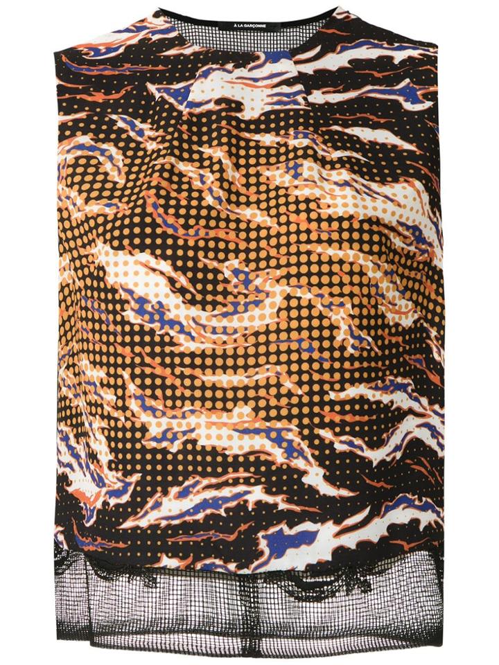 À La Garçonne Panelled Fire Tank Top - Black