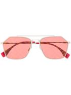 Fendi Eyewear Ff Aviator Sunglasses - Silver