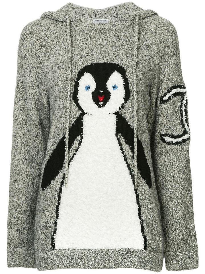 Chanel Pre-owned Cc Penguin Knitted Hoodie - Grey