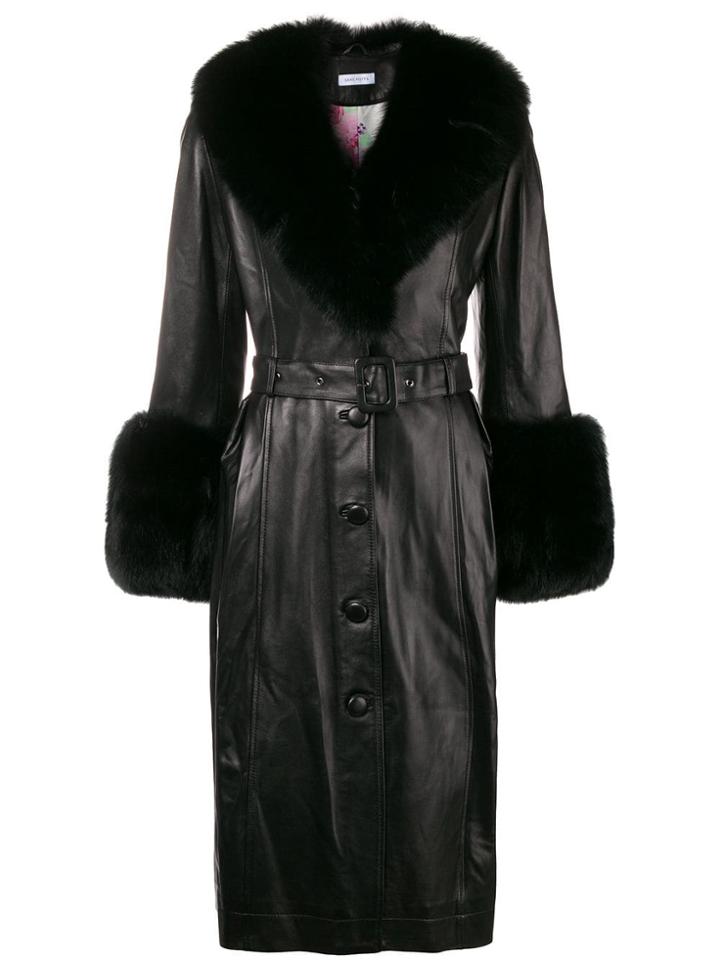 Saks Potts Foxy Leather Coat - Black