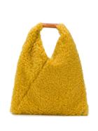 Mm6 Maison Margiela Small Faux-shearling Tote Bag - Yellow