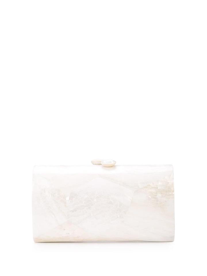 Serpui Mother Of Pearl Effect Clutch Bag - White