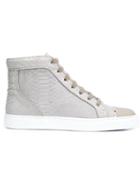 Louis Leeman Snakeskin Effect Hi Tops, Men's, Size: 44, Brown, Calf Leather