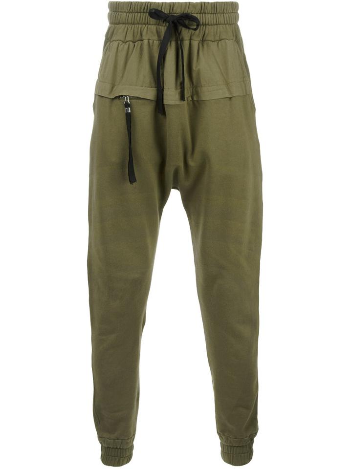Blood Brother - Drop-crotch Trousers - Men - Cotton - L, Green, Cotton