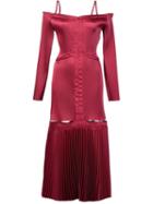 Barbara Casasola Off-the-shoulder Pleated Dress
