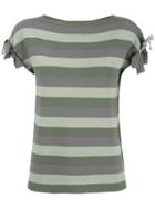 Emporio Armani Striped T-shirt, Women's, Size: 40, Green, Viscose/polyester