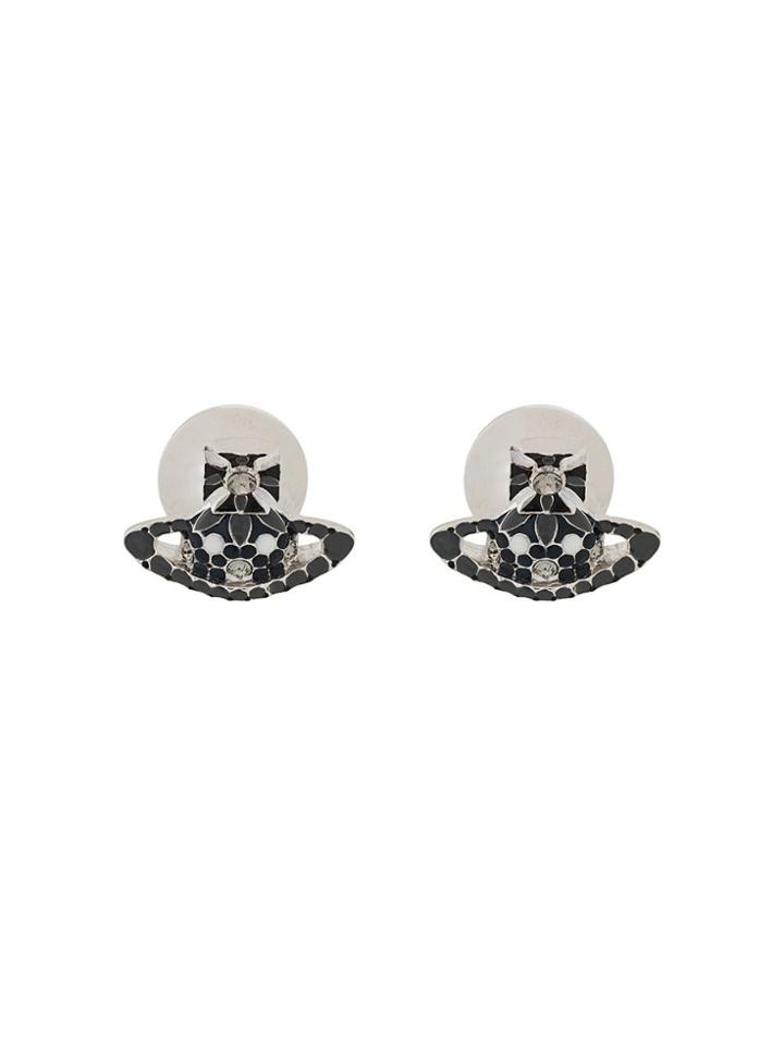 Vivienne Westwood Rhinestone Logo Cufflinks - Black