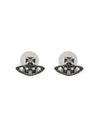 Vivienne Westwood Rhinestone Logo Cufflinks - Black
