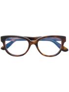 Saint Laurent Eyewear Squared Glasses - Brown