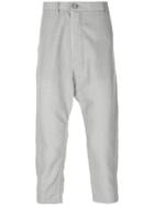Taichi Murakami Grid Print Drop-crotch Trousers - Grey
