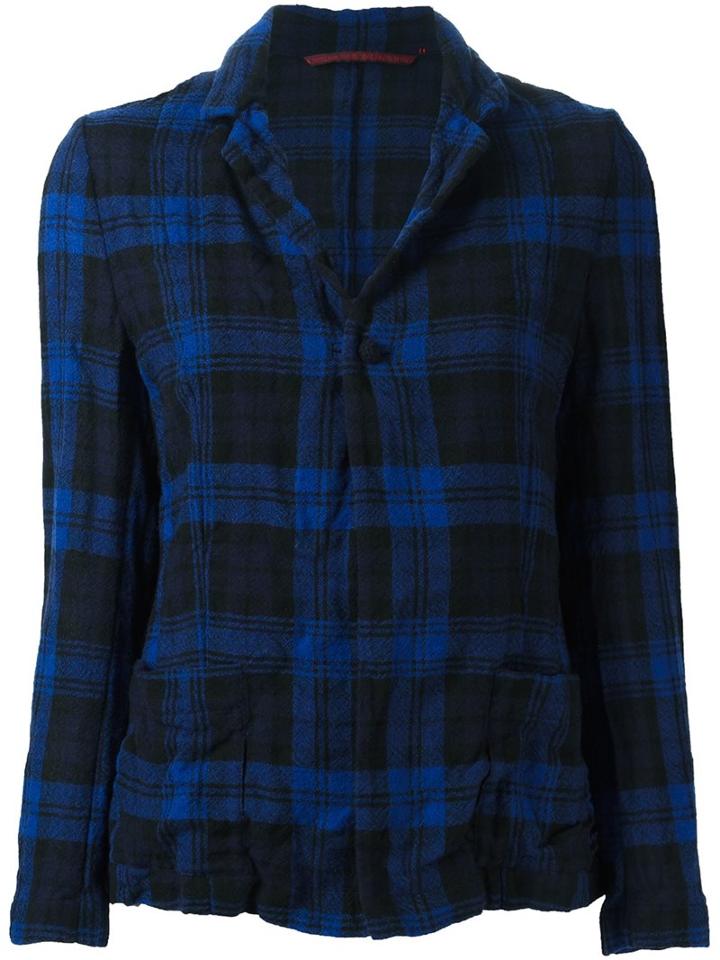 Daniela Gregis Checked Wool Blazer, Women's, Size: 2, Blue, Wool
