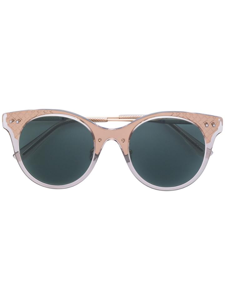 Bottega Veneta Eyewear Translucent Cat Eye Sunglasses - Metallic