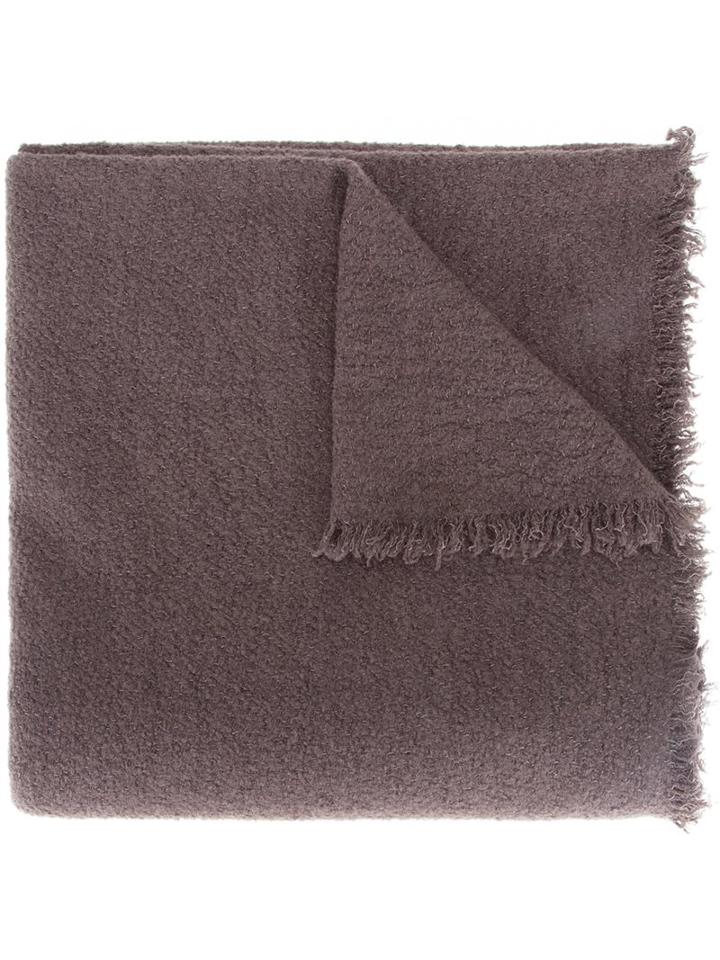 Rick Owens Frayed Knit Scarf, Men's, Brown, Silk/polyamide/cashmere/wool
