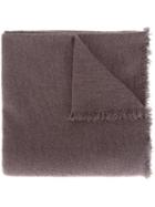 Rick Owens Frayed Knit Scarf, Men's, Brown, Silk/polyamide/cashmere/wool