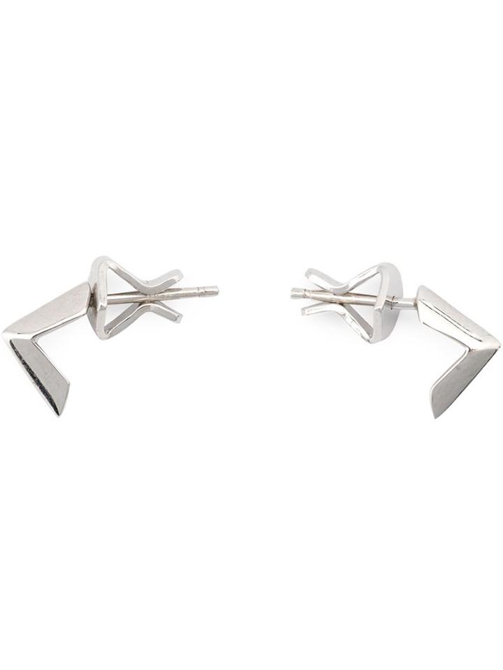 Miansai Angular Stud Earrings, Women's, Grey