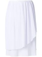 Cédric Charlier Plisse Asymmetric Skirt - White