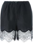 Faith Connexion Lace Detail Shorts, Size: Medium, Black, Silk/polyamide
