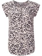 Joie Leopard Print Shortsleeved Blouse