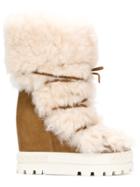 Casadei Shearling Chaucer Boots - Brown