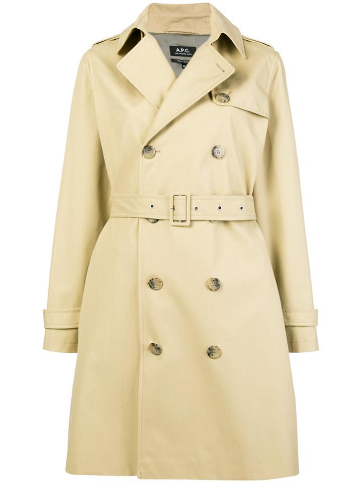 A.p.c. Double-breasted Trench Coat - Nude & Neutrals