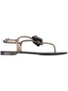 Giuseppe Zanotti Design Bow Embellished Sandals - Metallic