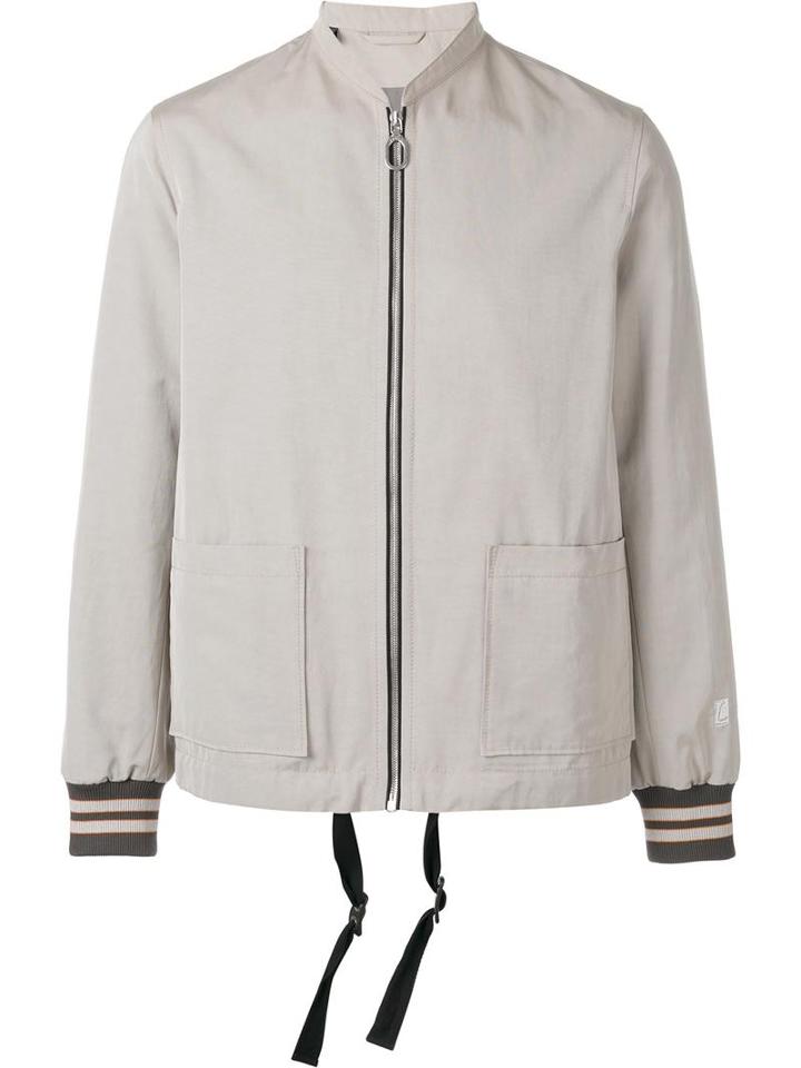 Lanvin Collarless Bomber Jacket, Men's, Size: 50, Nude/neutrals, Cotton/rayon/viscose/polyester