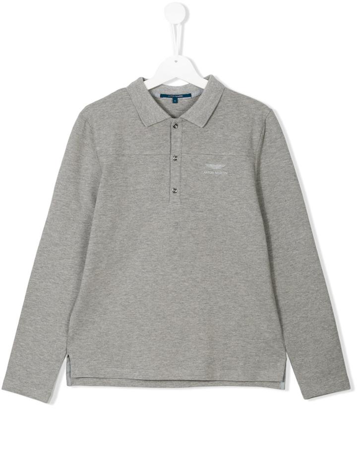 Aston Martin Kids Logo Print Polo Shirt - Grey