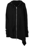 Unravel Project Asymmetric Zip Hoodie - Black