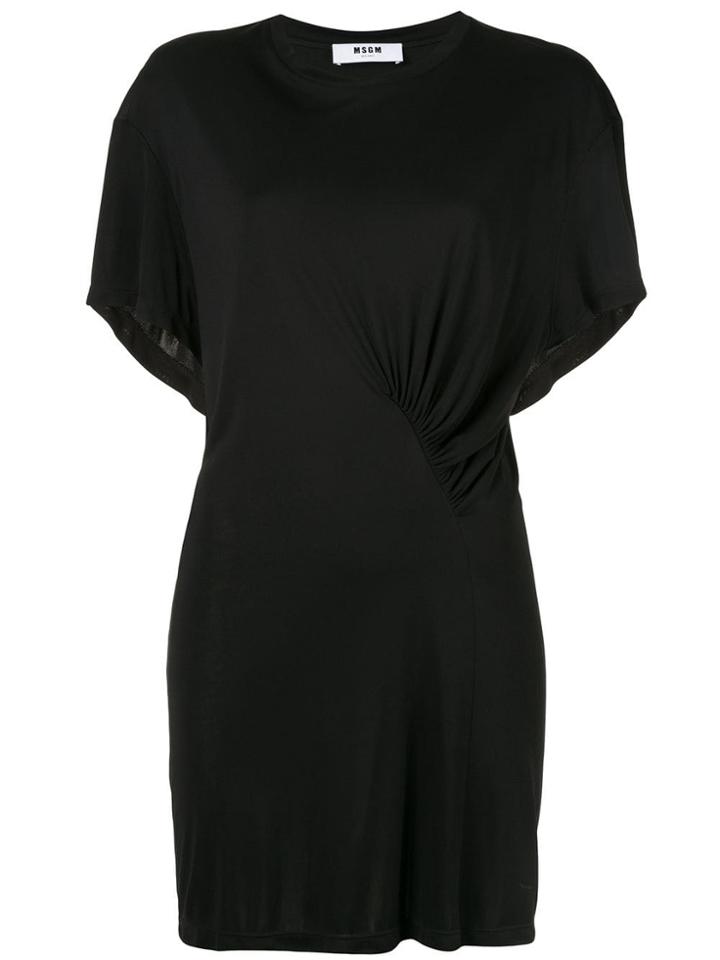 Msgm Ruched Detail Mini Dress - Black