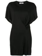 Msgm Ruched Detail Mini Dress - Black