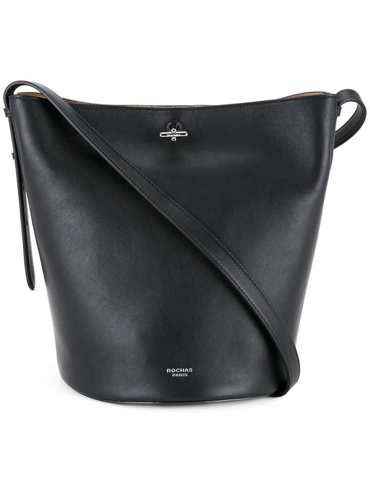 Rochas Medium Bucket Crossbody Bag, Women's, Black, Calf Leather