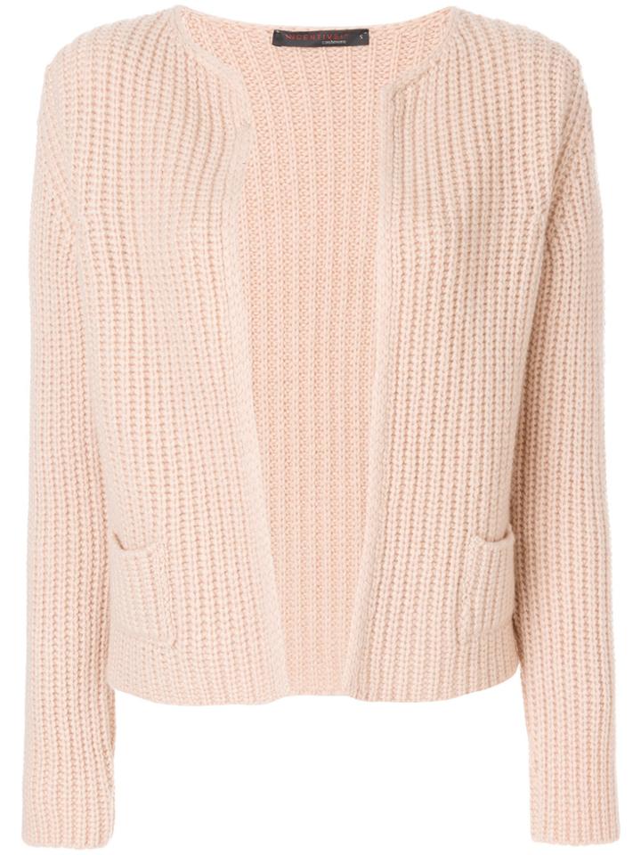 Incentive! Cashmere Open Cardigan - Pink & Purple